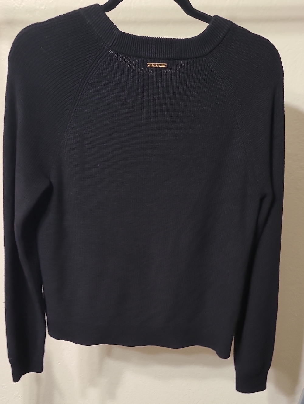 Michael Kors Black Crewneck Sweater with Gold Zip Accents - Picture 6 of 6
